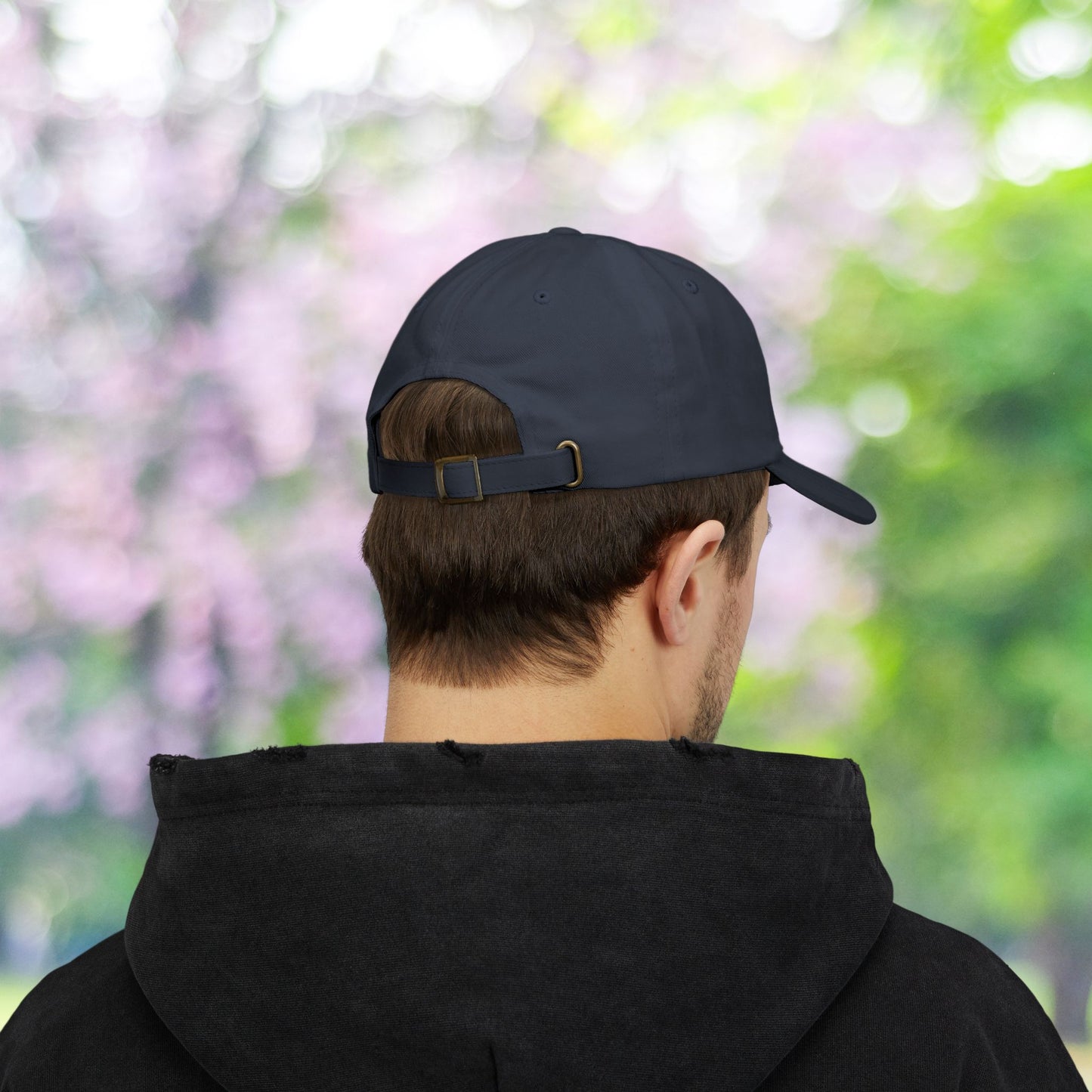 Navy classic baseball hat featuring an adjustable strap