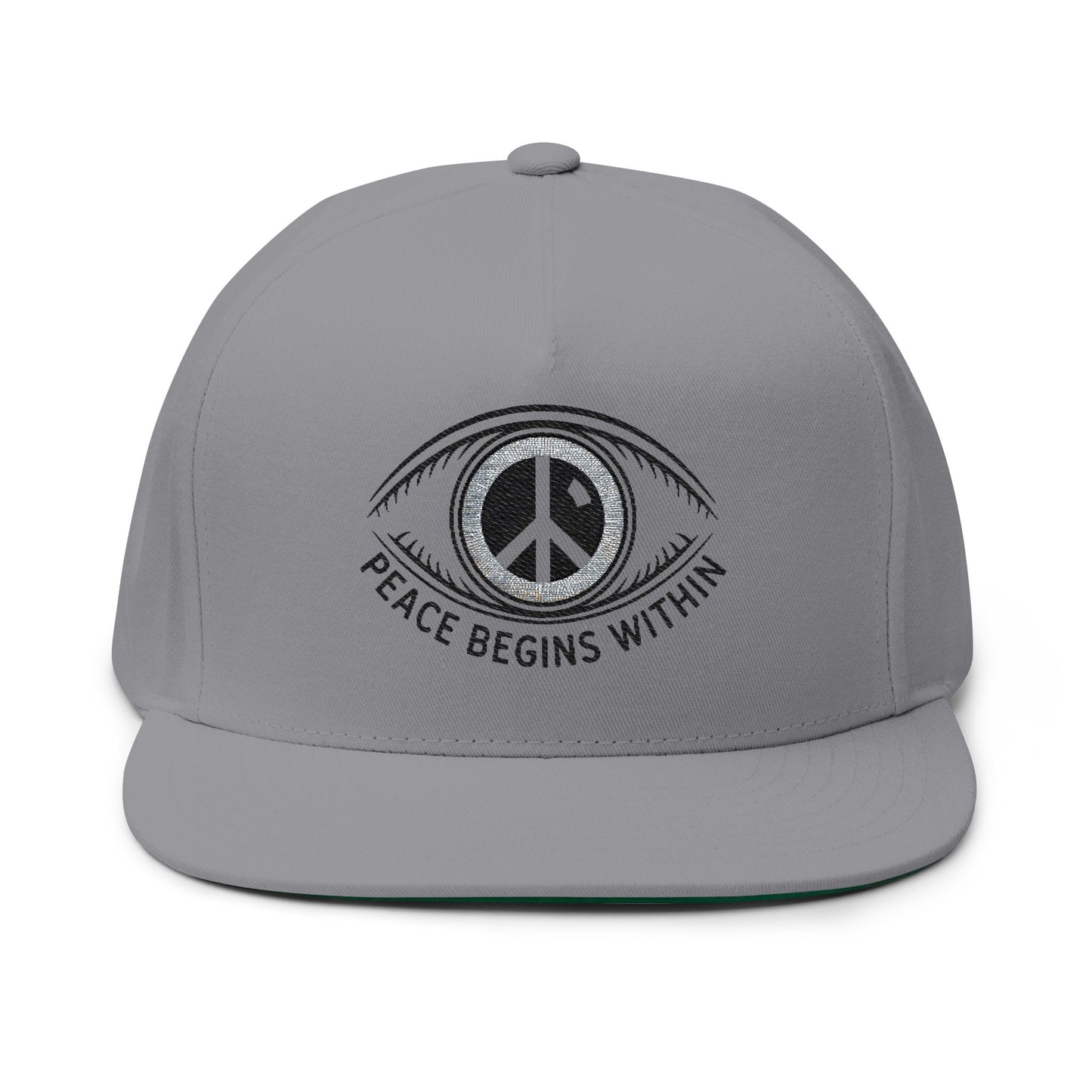 Embroidered Snapback Cap ‘Peace Begins Within’